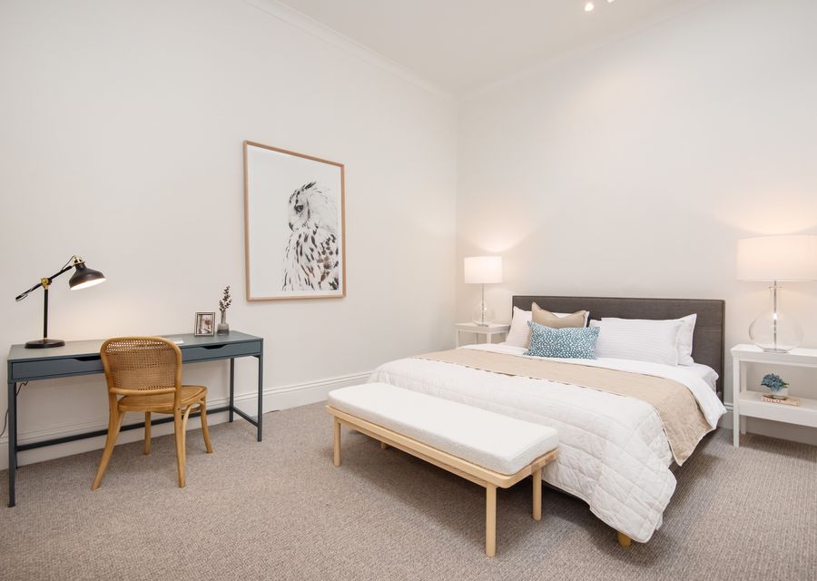 Master bedroom with 2 skylights