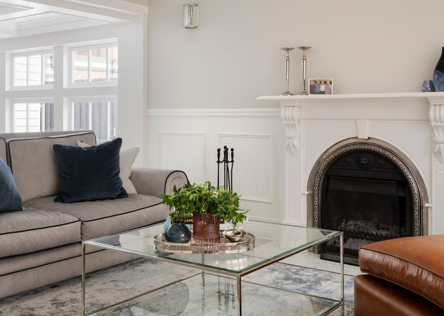 Styled with comfort in mind, ornamental fire place