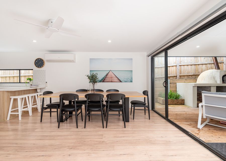 Dining space opening to outdoor entertaining