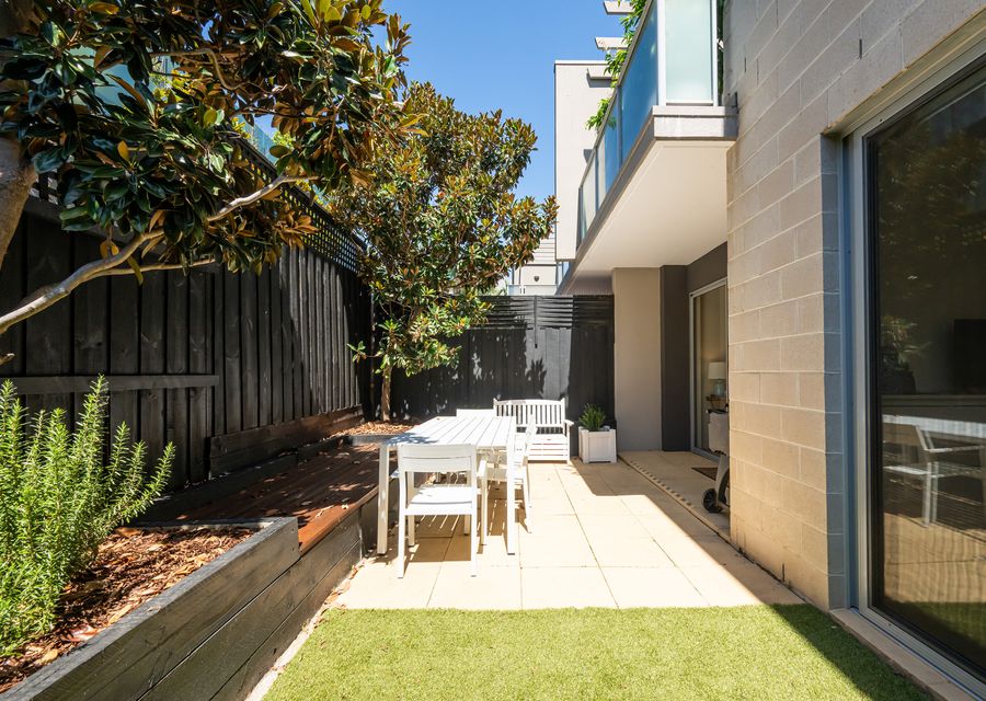 Bright sunny courtyard