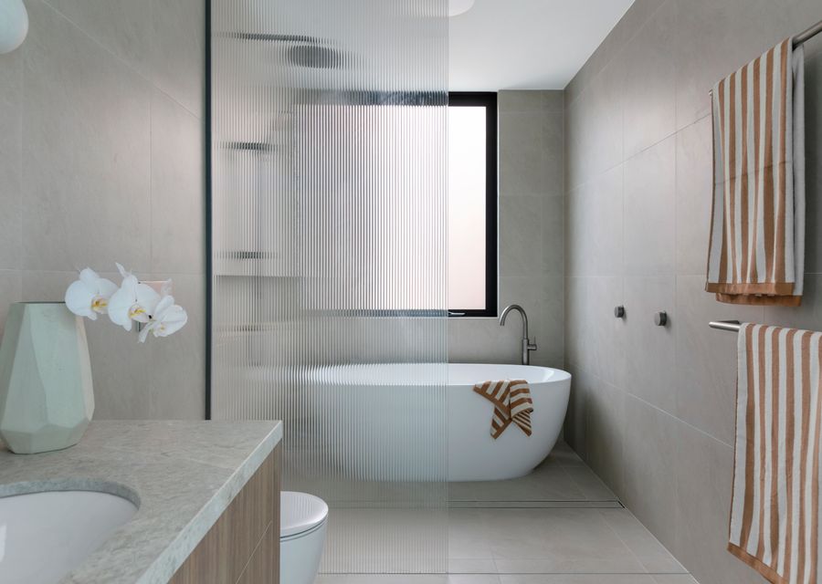 Family bathroom with bath and shower 