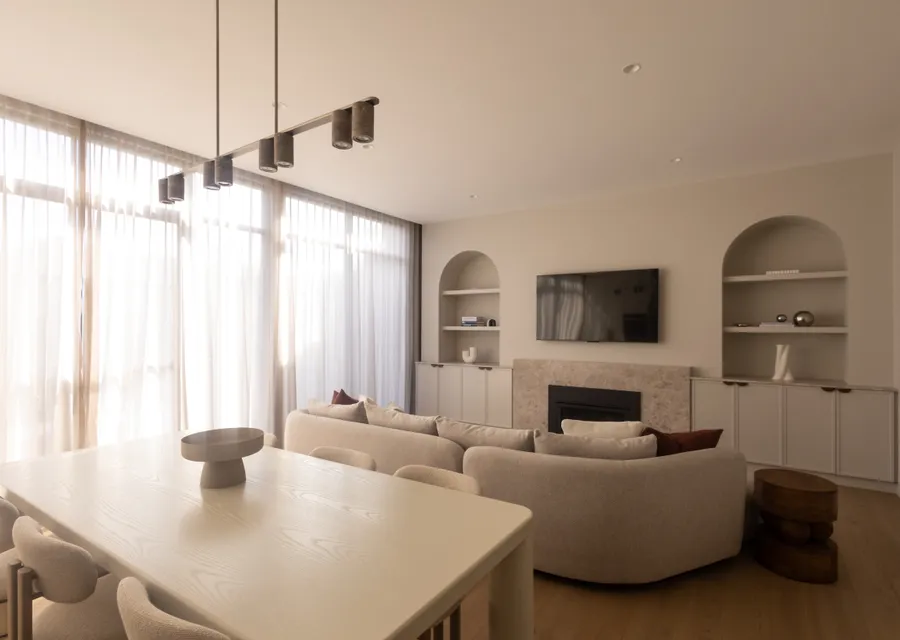 Open plan living and dining 
