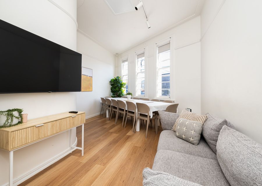 Bright living and dining area
