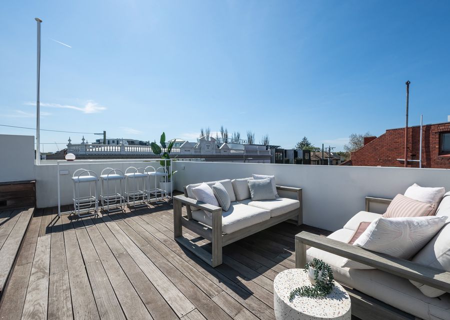 Rooftop terrace with neighbourhood views