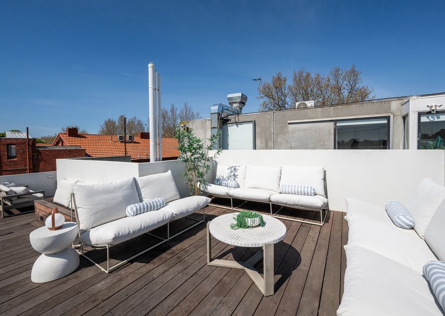 Relaxing rooftop lounge