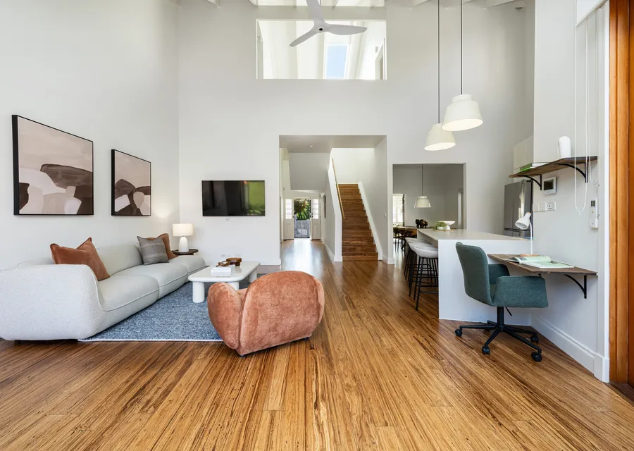 Living area adjacent to the kitchen