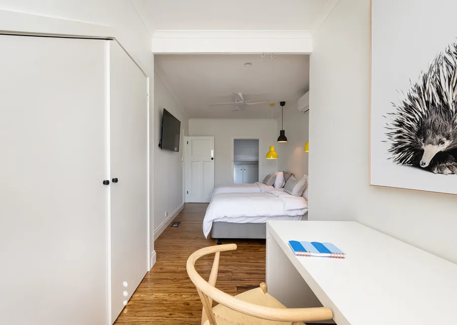 Bedroom 4: 2 x Single Beds + Desk (upstairs)