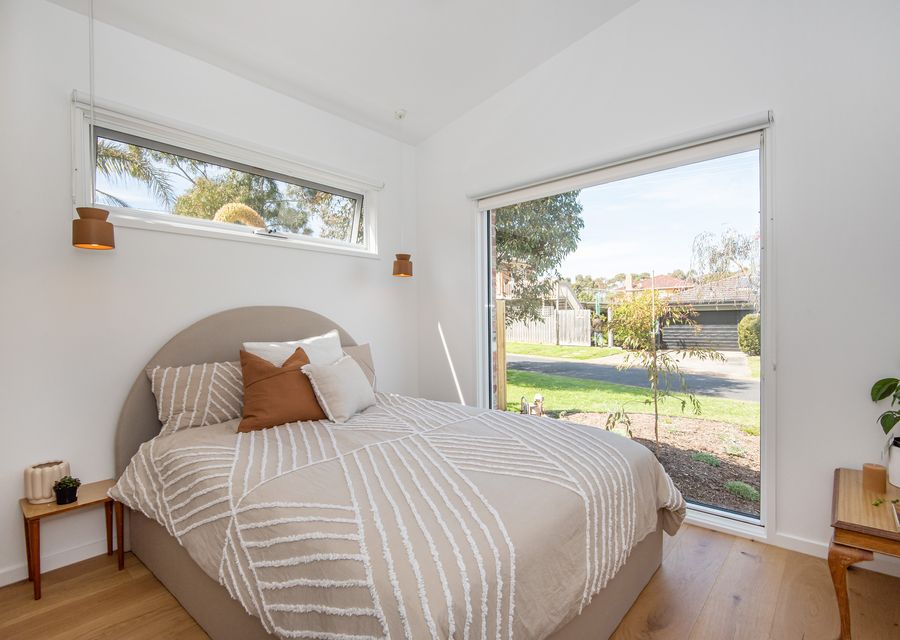 Bedroom one with queen bed 