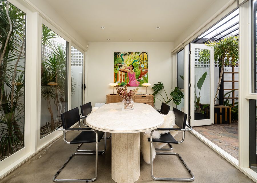 Dining connected to outdoor area