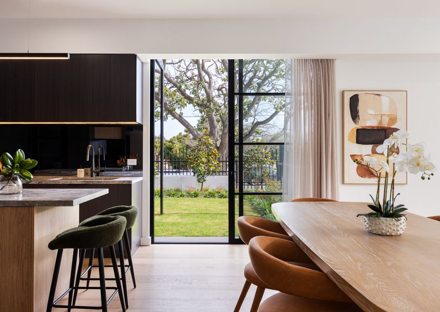 Dining area overlooking the garden