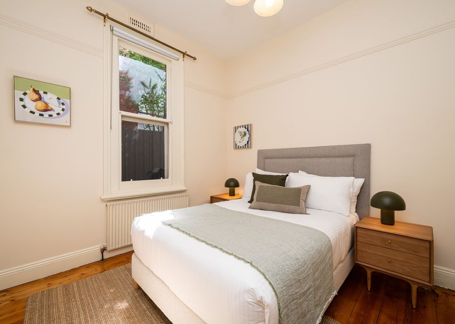 Cosy bedroom with soft furnishings