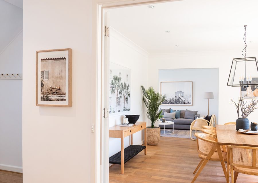 Dining looks through to living space