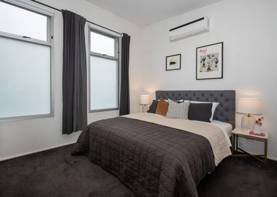 Master bedroom with styling for comfort