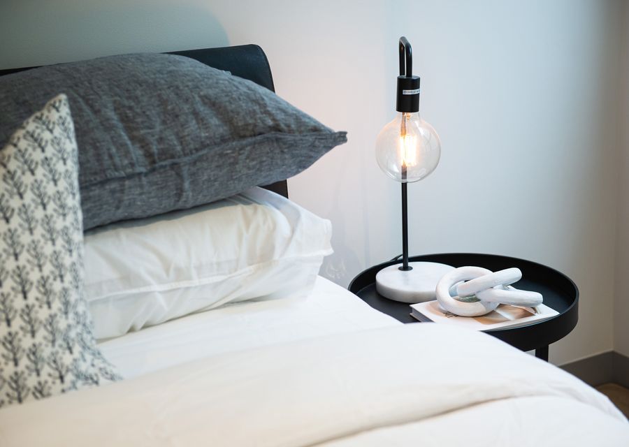 Bedroom decor and bedside lamp
