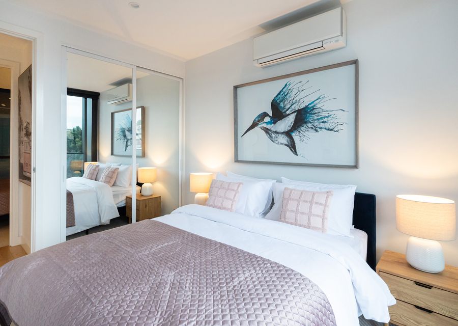 Master bedroom with queen bed