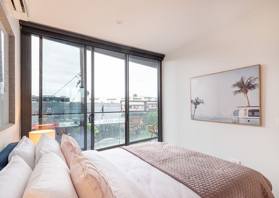 Master bedroom with queen bed