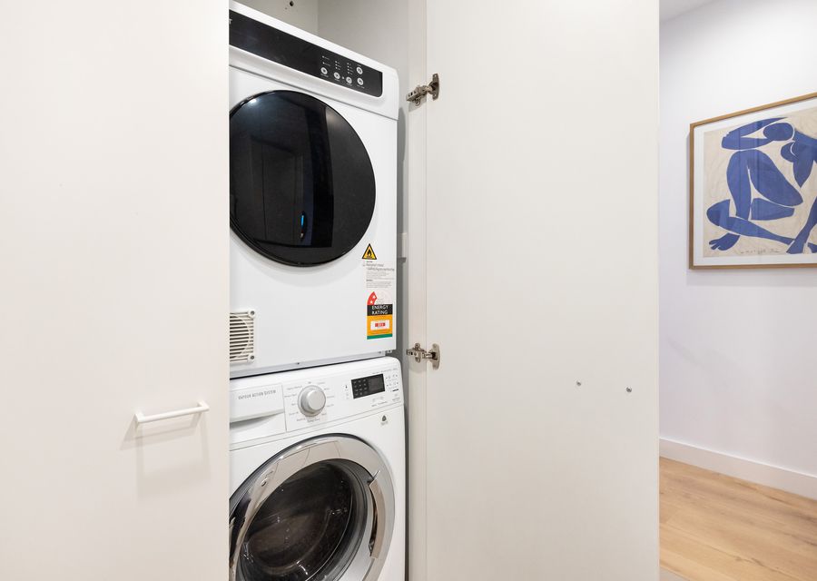 Euro laundry with washing machine and dryer