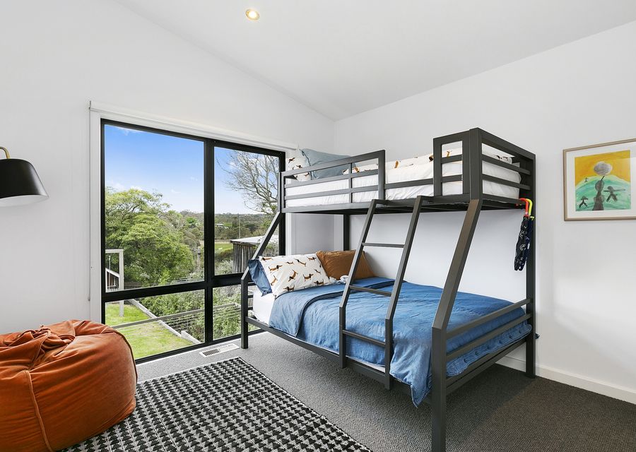 Bedroom two: Double bunk, with a single above