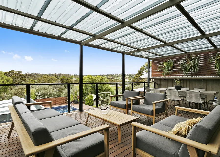 Large Outdoor Entertaining Area overlooking pool