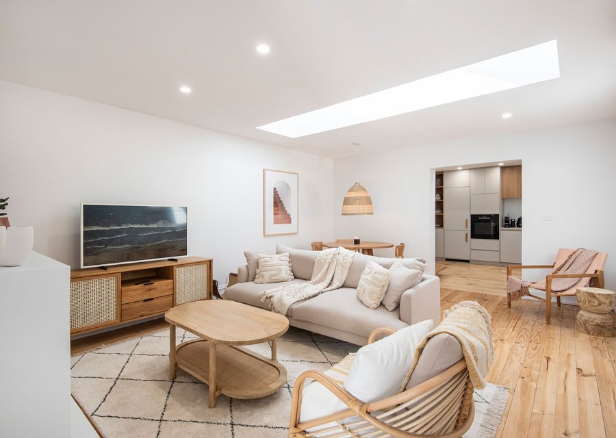 Living area with smart tv 