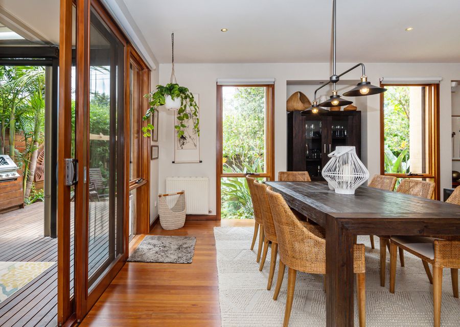 Dining with garden views