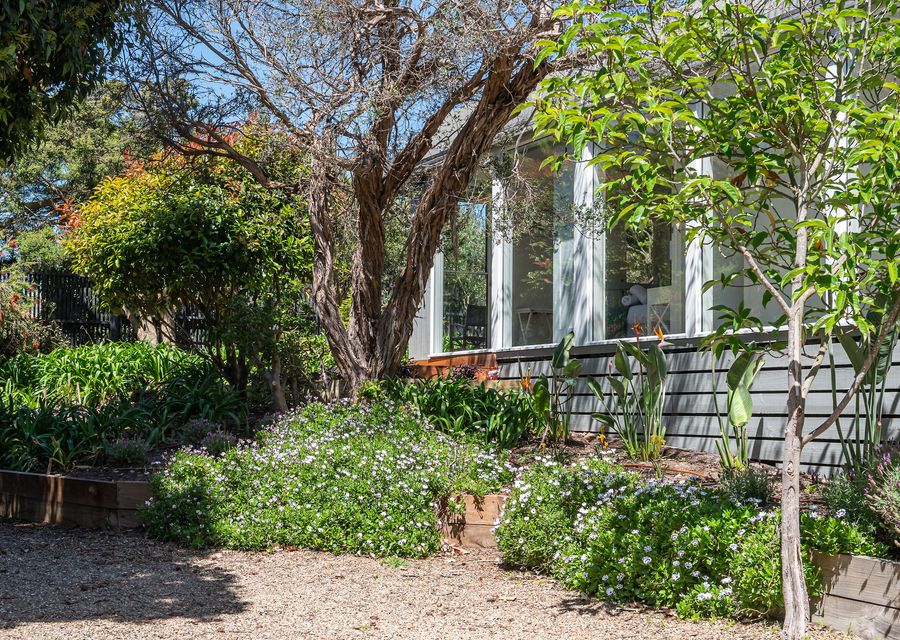 Serene garden surrounding the property