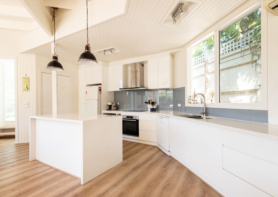 Pristine and modern kitchen with basic appliances