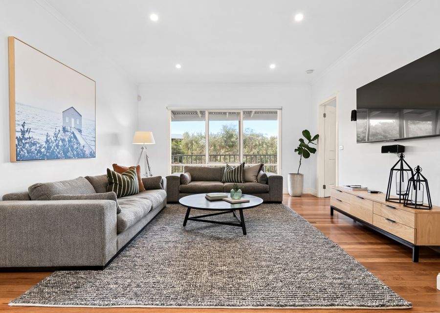 Main living with frieplace and smart tv 