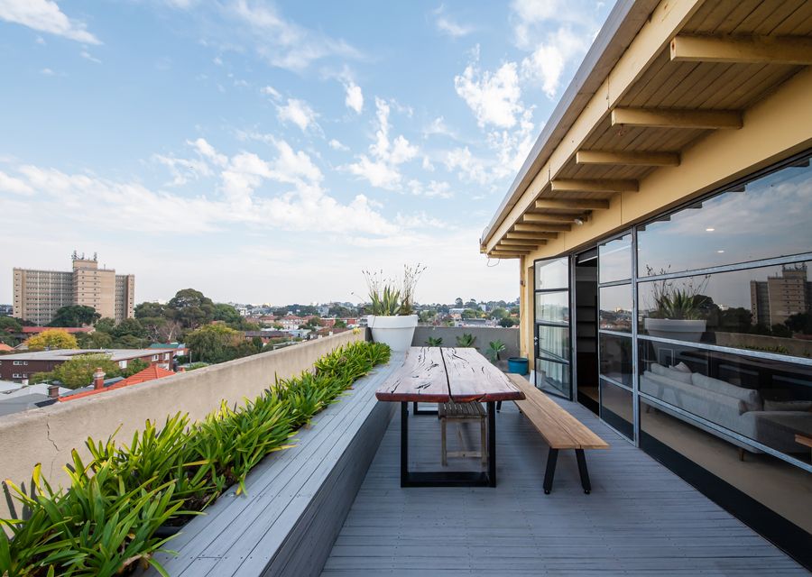 Rooftop terrace withe city views