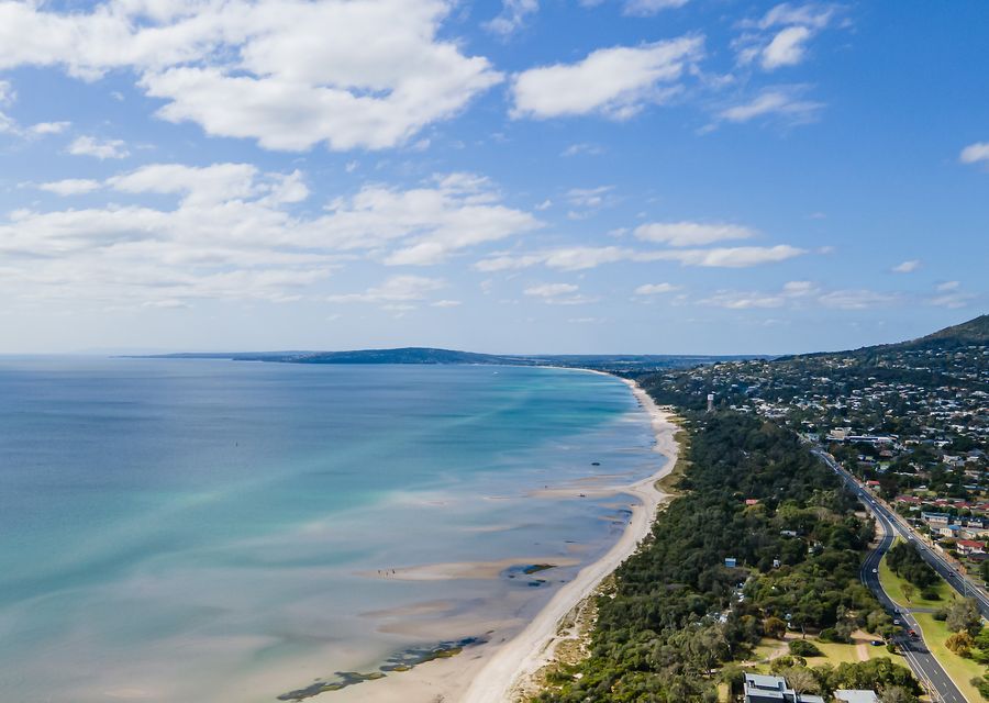Aerial shot of the area