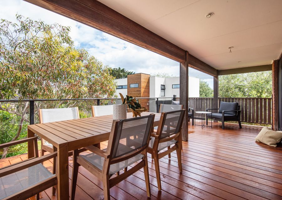 Balcony looking over the back yard 