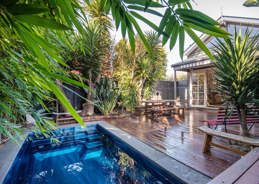 Outdoor heated plunge pool