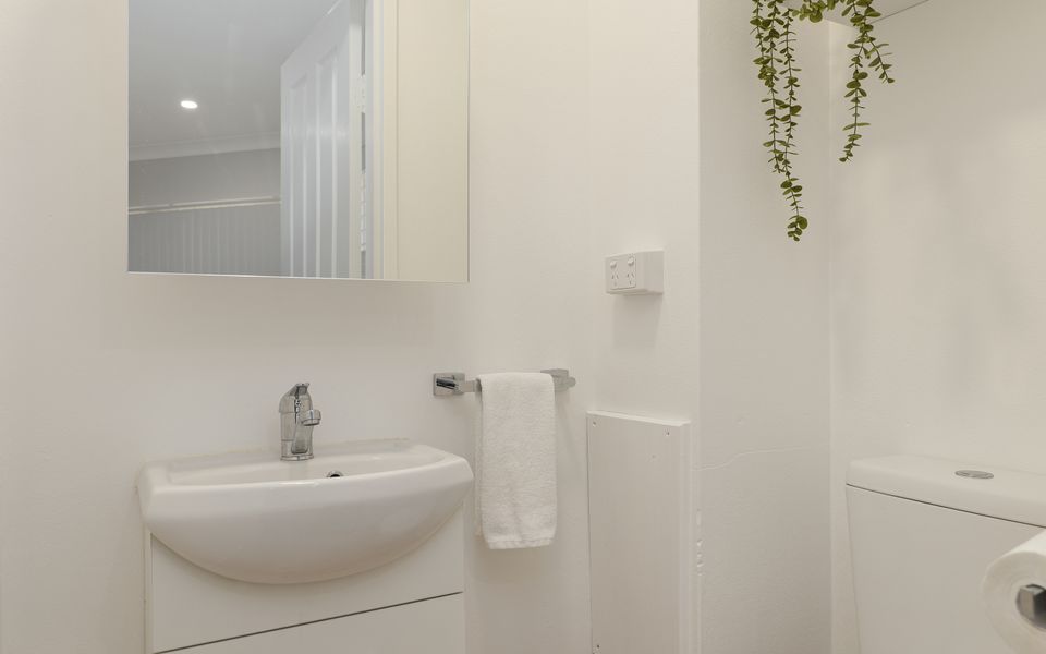 Downstairs bedroom powder room