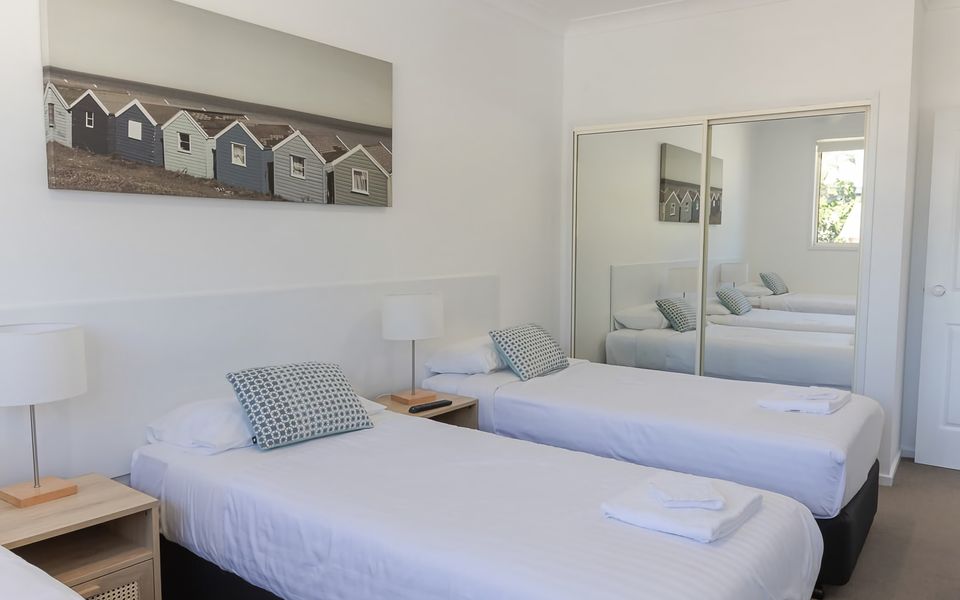 Upstairs triple single beds