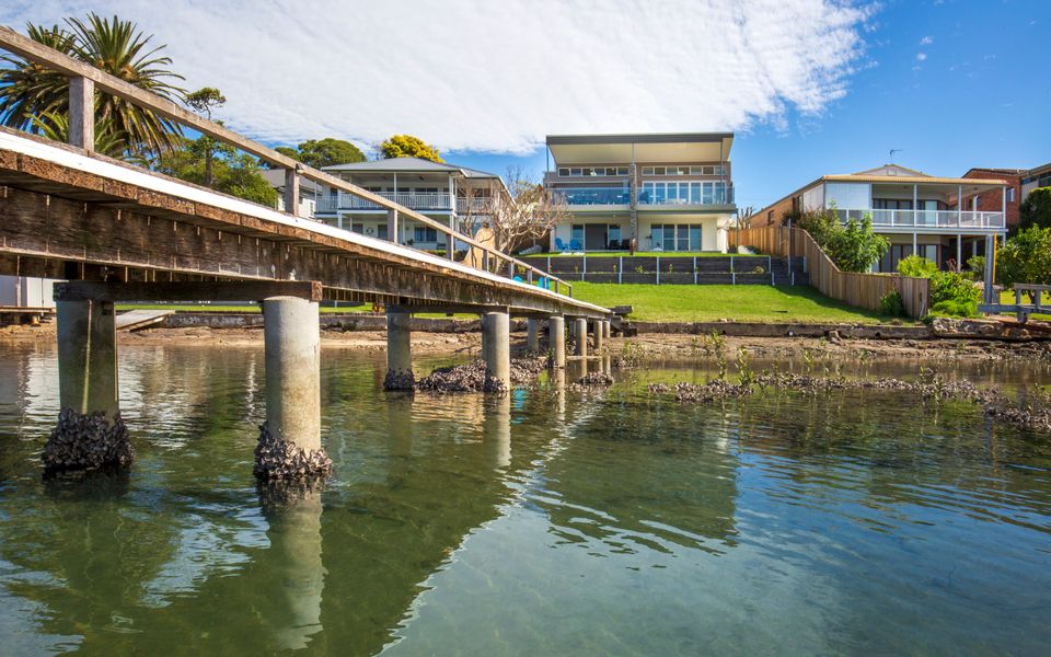 Latitude South Coast - view of jervis bay accommodation from private jetty