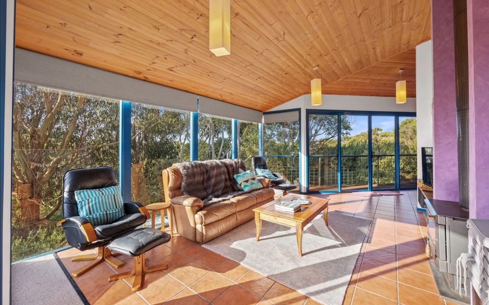 Lounge Area with wood heater