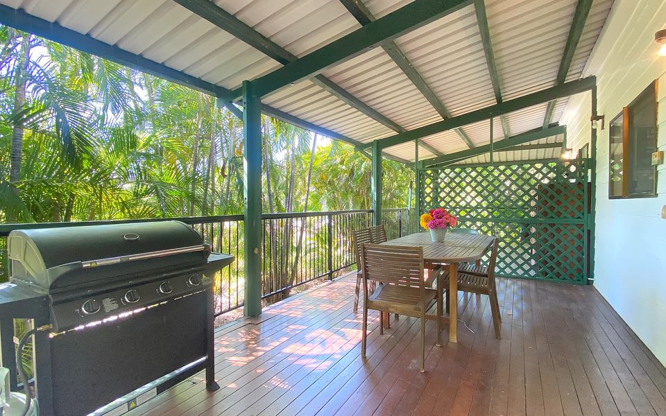 BBQ and Outdoor table on deck