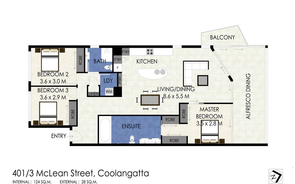 Blue C 401 – Beachfront Coolangatta – Min. 3 night stays!