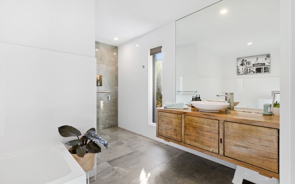 Family Bathroom with shower, bath, toilet and vanity