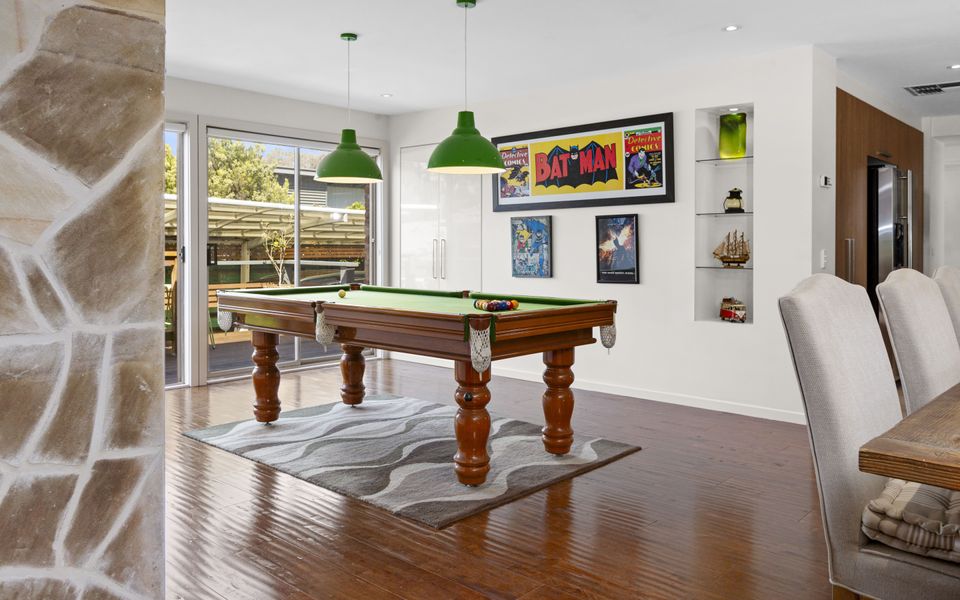 Games room with pool table