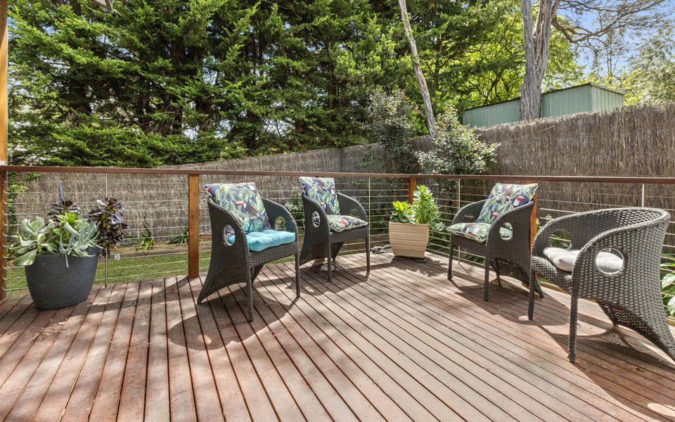 Outdoor deck can be accessed from the master bedroom