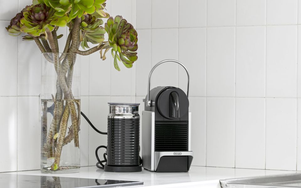 Nespresso coffee machine with milk frother