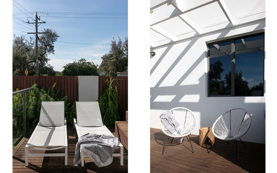 Sun Loungers in front courtyard