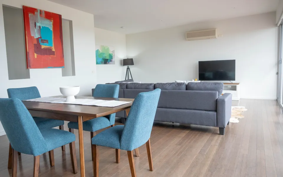 Dining table in living dining room