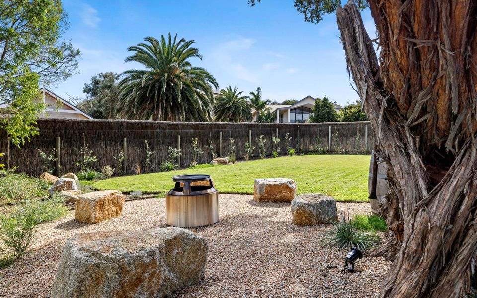 Outdoor fire pit in front garden