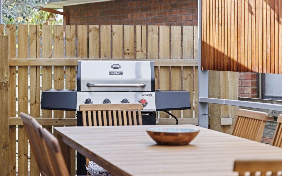 Outdoor deck with BBQ