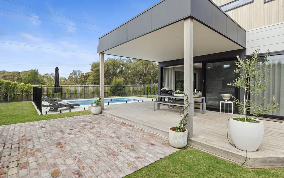 Undercover entertaining area with access to the living dining area.