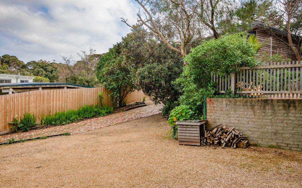 Driveway and terraced garden
