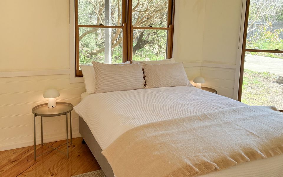 Queen Bedroom with built-in wardrobes, linen and towels are provided.