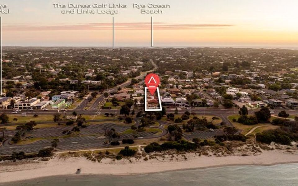 Hop, skip and a jump, and you're on the sand. The beautiful bay is that close.